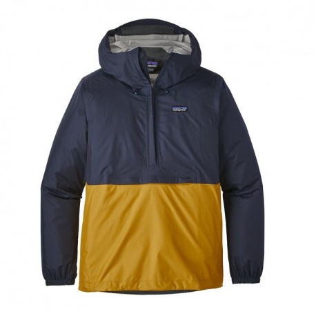 Patagonia Men's Torrentshell Pullover Navy Blue w/Rugby Yellow 