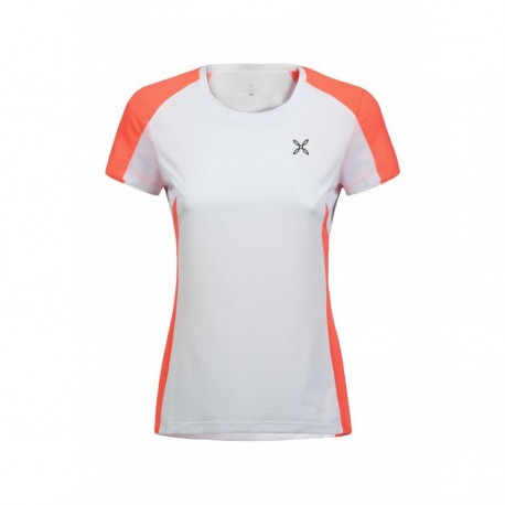 Montura OUTDOOR PERFORM T-SHIRT WOMAN BIANCO/CORAL FLUO