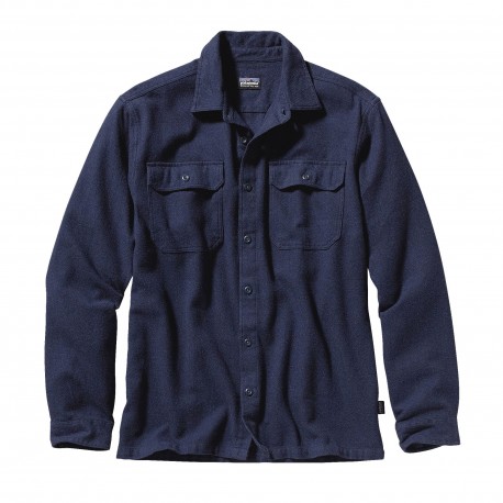 Patagonia Men's Long-Sleeved Fjord Flannel Shirt NAVY BLUE
