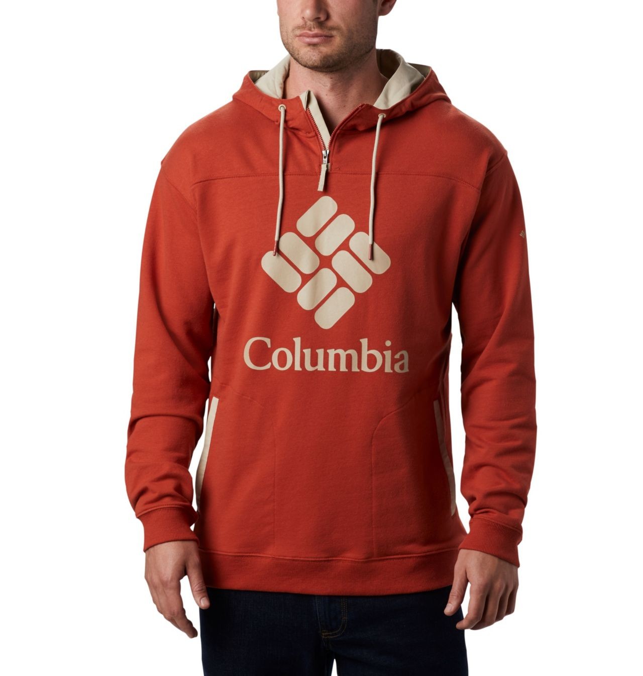 Columbia Felpa con cappuccio Columbia Lodge™ French Terry da uomo Carnelian  Red. - MATIS SPORT OUTDOOR Tutto per la montagna, l'alpinismo e l'outdoor