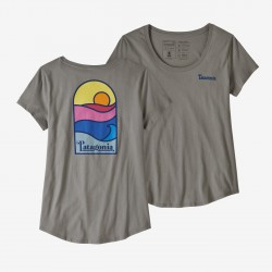 Patagonia W'S SUNSET SETS ORGANIC COTTON  SCOOP T-SHIRT FEATHER GREY