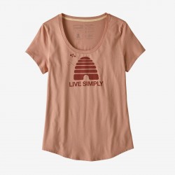 Patagonia Women's Live Simply® Hive Organic Cotton Scoop T-Shirt scotch pink