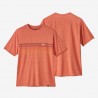 PATAGONIA Men's Capilene Cool Daily Graphic Shirt Line Logo Ridge Stripe: Quartz Coral X-Dye