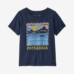 PATAGONIA Baby Regenerative Organic Certified™ Cotton Graphic T-Shirt Summit Swell: New Navy