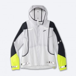 BROOKS Run Visible Convertible Jacket DONNA  White/Asphalt/Nightlife