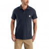 CARHARTT FORCE® RELAXED FIT MIDWEIGHT SHORT-SLEEVE POCKET POLO NAVY