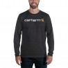 CARHARTT RELAXED FIT HEAVYWEIGHT LONG-SLEEVE LOGO GRAPHIC T-SHIRT CARBON HEATHER