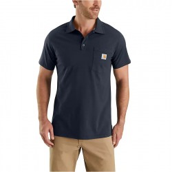 CARHARTT FORCE® RELAXED FIT MIDWEIGHT SHORT-SLEEVE POCKET POLO NAVY