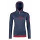 Ortovox FLEECE LOGO HOODY W MERINO FLEECE night blue