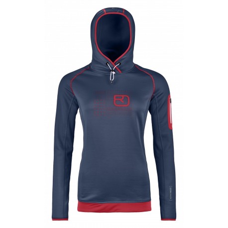Ortovox FLEECE LOGO HOODY W MERINO FLEECE night blue