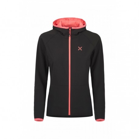 Montura SPORTING HOODY JACKET WOMAN NERO/CORAL FLUO