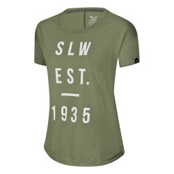 Salewa SELBY TEE - MAGLIA DONNA  OIL GREEN