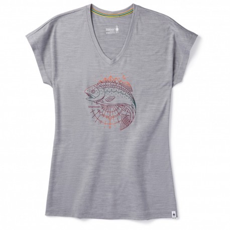 Smartwool WOMEN'S MERINO SPORT 150 MIDNIGHT TROUT T-SHIRT 