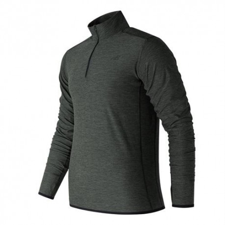 New Balance N Transit Quarter Zip Heather Charcoal