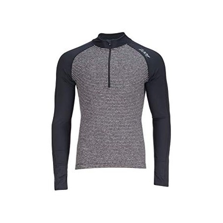 Zoot UOMO LIQUID CORE 1/2 ZIP BLACK/GREY STRIPE