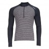 Zoot UOMO LIQUID CORE 1/2 ZIP BLACK/GREY STRIPE