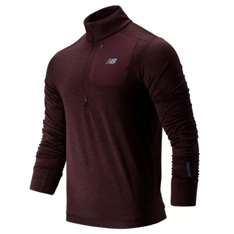 New Balance NB Heat Half Zip Team Red Heather