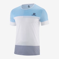 Salomon T-shirt maniche corte da uomo SENSE WHITE / NIGHT SKY / Hawaiian Ocean