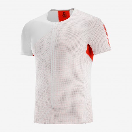 Salomon S/LAB SENSE TEE Mwhite/racing red