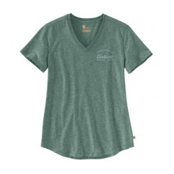 Carhartt LOCKHART CARHARTT GRAPHIC T-SHIRT MUSK GREEN HEATHER NEP