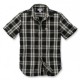 CARHARTT SHORT-SLEEVE ESSENTIAL OPEN COLLAR SHIRT PLAID BLACK