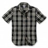 CARHARTT SHORT-SLEEVE ESSENTIAL OPEN COLLAR SHIRT PLAID BLACK