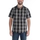 CARHARTT SHORT-SLEEVE ESSENTIAL OPEN COLLAR SHIRT PLAID BLACK