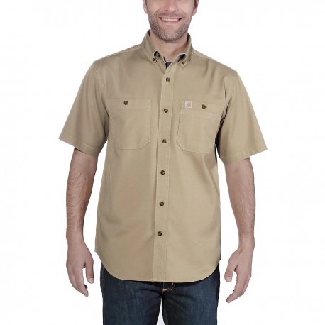 CARHARTT RUGGED FLEX® RIGBY SHORT-SLEEVE WORK SHIRT  DARK KHAKI