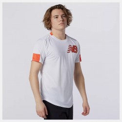 NEW BALANCE Printed Fast Flight Short Sleeve uomo white