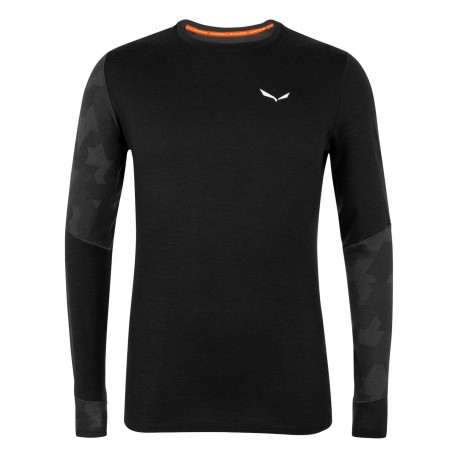 Salewa BASELAYER MANICHE CORTE DONNA CRISTALLO WARM MERINO RESPONSIVE rhodo red