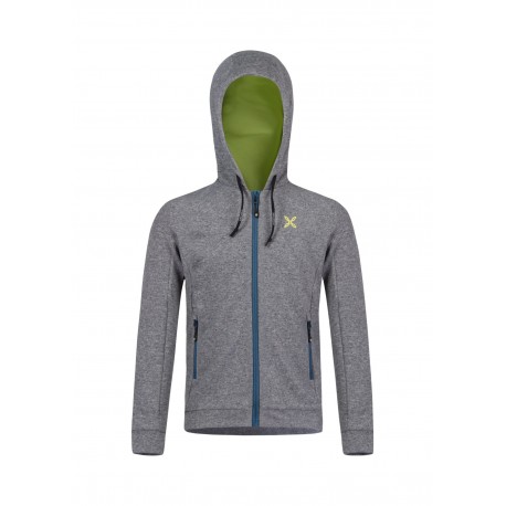 MONTURA SPORT HOODY MAGLIA KIDS GRIGIO CHIARO/VERDE LIME