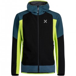 MONTURA PREMIUM WIND HOODY JACKET BLU CENERE/VERDE LIME