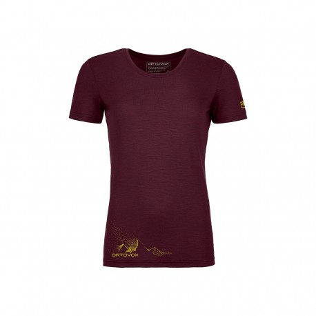 ORTOVOX  185 MERINO LOGO SPRAY TS W  T-Shirts dark wine