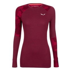 Salewa Cristallo Warm Alpine Merino Maniche Lunghe Baselayer w rhodo red