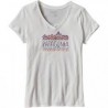 Patagonia WOMEN'S FEMME FITZ ROY COTTON V-NECK T-SHIRT WHITE