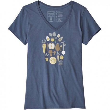 Patagonia Women's Harvest Haul Organic V-Neck T-Shirt dolomite blue