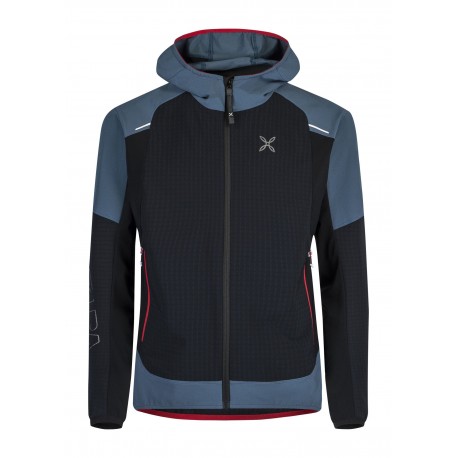 MONTURA WIND REVOLUTION HOODY JACKET NERO/BLU CENERE