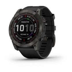 GARMIN fēnix® 7X – Sapphire Solar Edition Titanium Carbon Grey DLC con cinturino Black