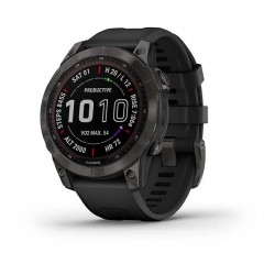 GARMIN  fēnix® 7 – Sapphire Solar Edition Titanium Carbon Grey DLC con cinturino Black