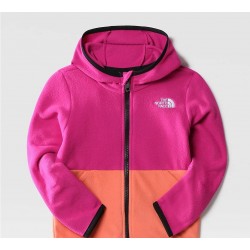 THE NORTH FACE Giacca in pile Glacier con cappuccio per bambini FUSCHIA PINK