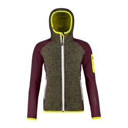 ORTOVOX FLEECE PLUS CLASSIC KNIT HOODY W dark wine TAGLIA S