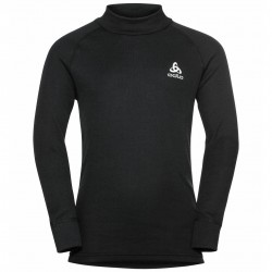 ODLO Top intimo a collo alto con mezza zip Active Warm Eco a manica lunga per bambini  BLACK