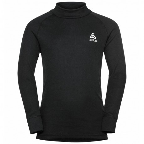 ODLO Top intimo a collo alto con mezza zip Active Warm Eco a manica lunga per bambini  BLACK