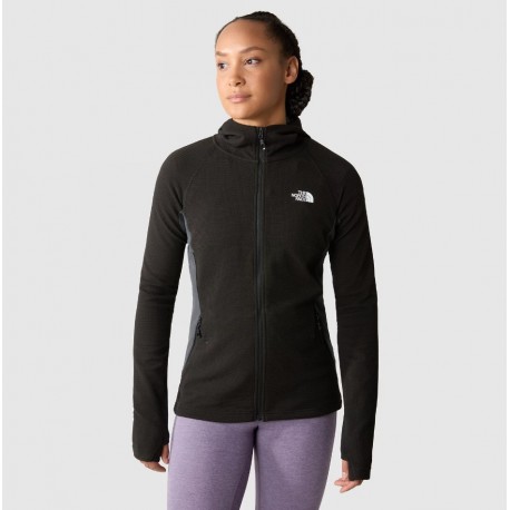 THE NORTH FACE GIACCA STRATO INTERMEDIO CON CAPPUCCIO E CERNIERA INTEGRALE DA DONNA TNF Black-Asphalt Grey