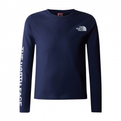 THE NORTH FACE T-SHIRT GRAPHIC A MANICHE LUNGHE DA RAGAZZO SUMMIT NAVY