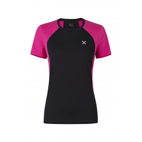 MONTURA SLIDING T-SHIRT WOMAN NERO/INTENSE VIOLET