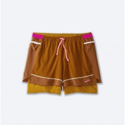 BROOKS High Point 3" 2-in-1 Short  Hazelwood/Ochre/Fuchsia
