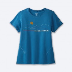 Brooks Distance Short Sleeve 2.0 Pacific/BR Mountain Run