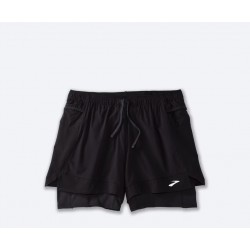 BROOKS High Point 3" 2-in-1 Short BLACK