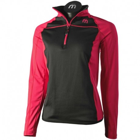 MICO MAGLIA MEZZO COLLO ZIP WOMAN - X-PERFORMANCE RUN NERO/ FRESIA